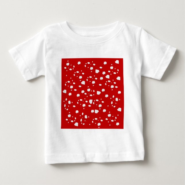 T-shirt Pour Bébé motif dot avec champignon de tabouret rouge (Devant)