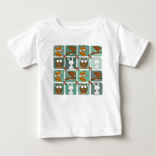 T-shirt Pour Bébé Motif du bloc des animaux des bois