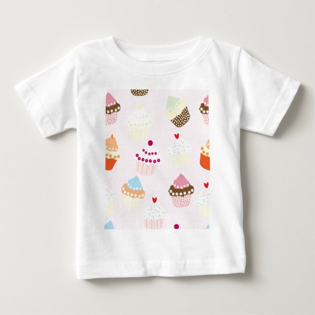 T-shirt Pour Bébé Motif du dessert pour gâteaux de Cupcake (Devant)