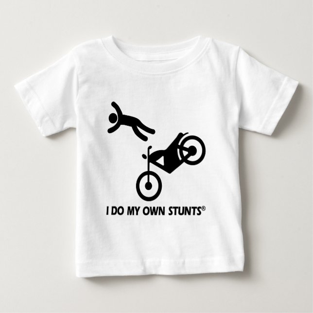 T-shirt Pour Bébé Moto mes propres cascades (Devant)