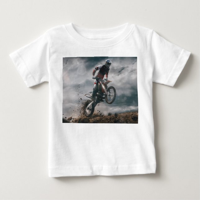 T-shirt Pour Bébé Motocross Rider (Devant)
