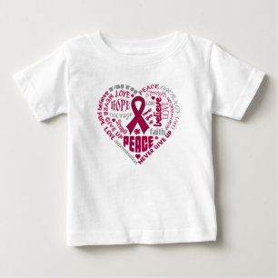 T-shirt Pour Bébé Mots de coeur de conscience d'anévrisme cérébral