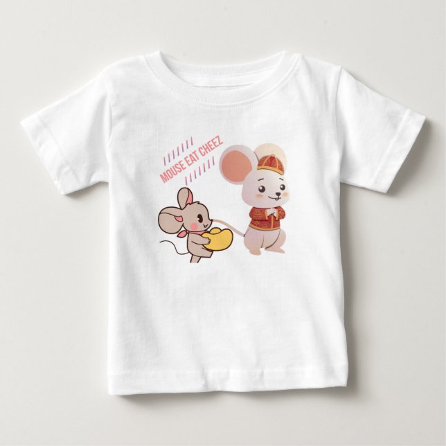 T-shirt Pour Bébé : Mouse and Cheese Delight (Devant)