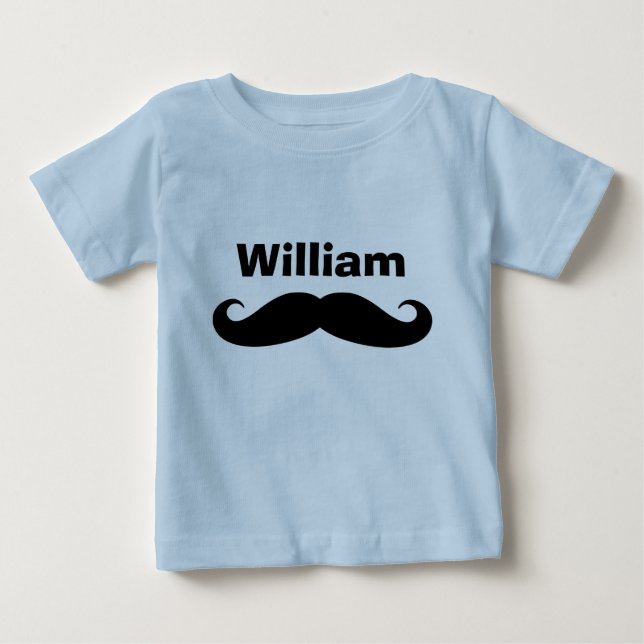T-shirt Pour Bébé Moustache du guidon noir créateurs et chemises pou (Devant)