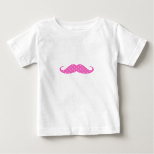 T-shirt Pour Bébé Moustache Girly de pois de roses indien drôles