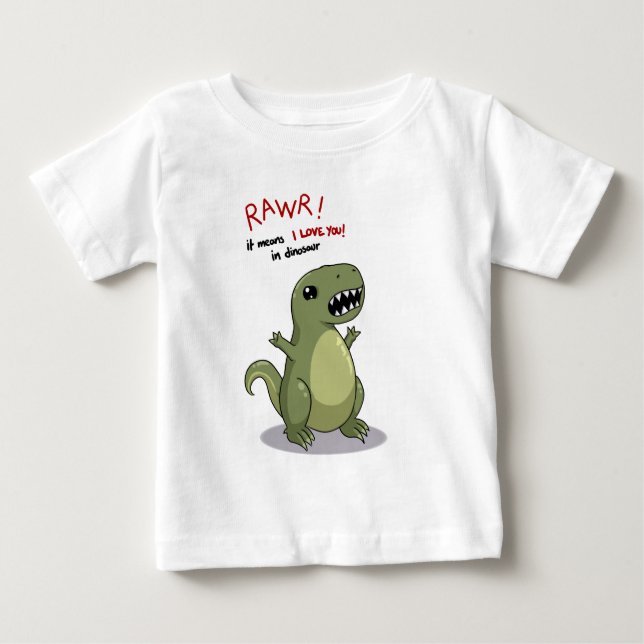 T-shirt Pour Bébé Moyens de Rawr je t'aime dans le dinosaure (Devant)