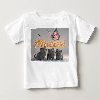 T-shirt Pour Bébé "MUCİZE" — Élégance rêvée avec des chatons et des 
