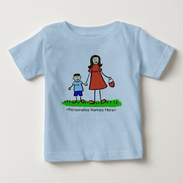 T-shirt Pour Bébé Mummy & Me Boy - Brunettte Mère & Fils Chemises (Devant)