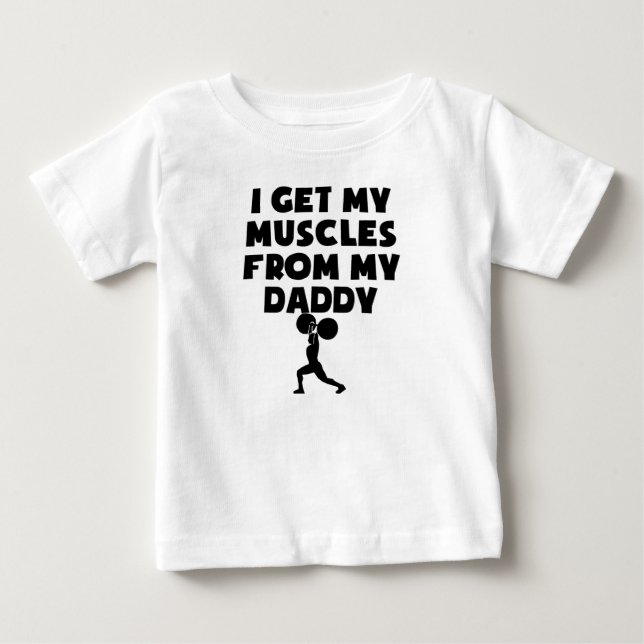 T-shirt Pour Bébé Muscles de mon papa (Devant)