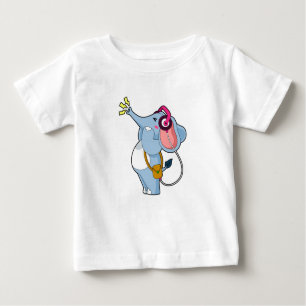 T-shirt Pour Bébé Musique d'écouteur éléphant