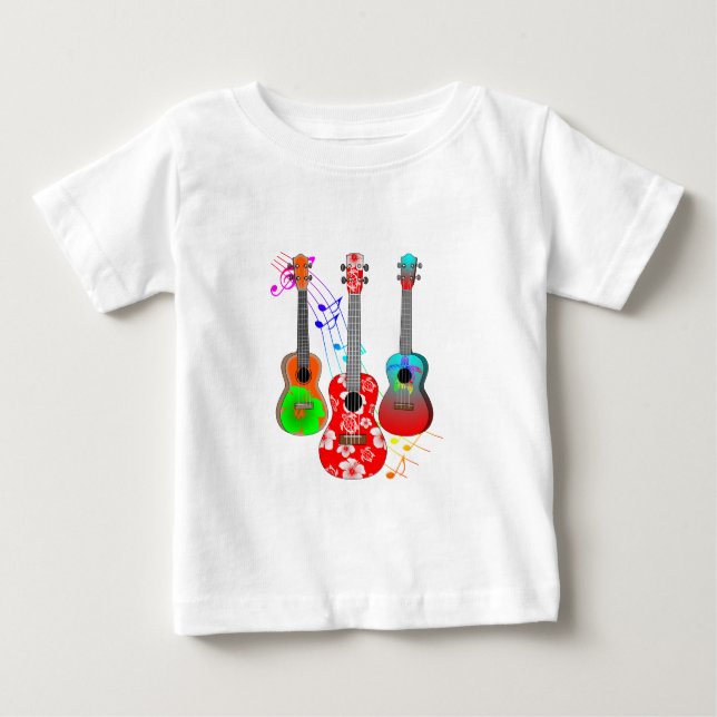 T-shirt Pour Bébé Musique tropicale de joueur d'ukulélé d'île (Devant)
