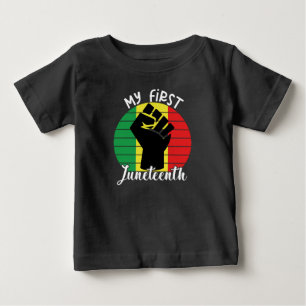 T-shirt Pour Bébé My First Junetdix, Retro African Black Kids