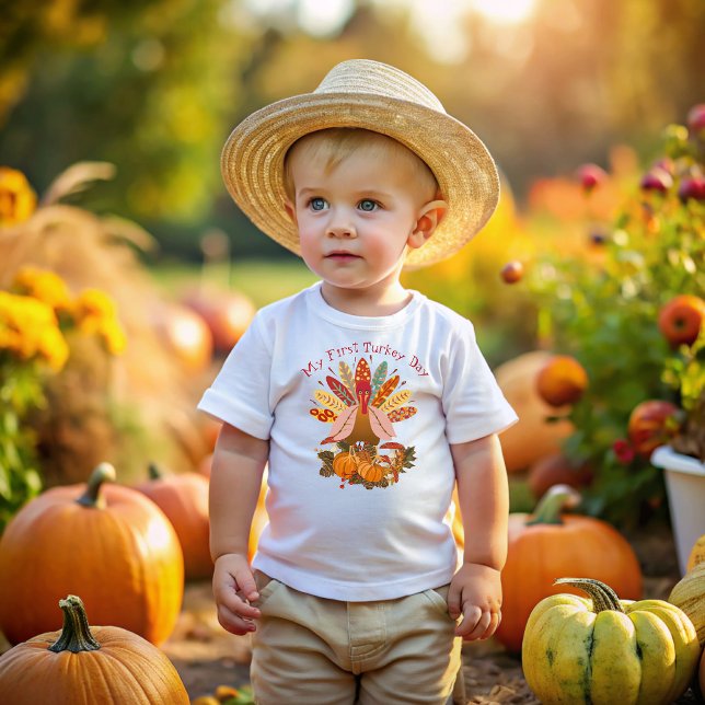 T-shirt Pour Bébé My first Thanksgiving Turkey Day! (Créateur téléchargé)