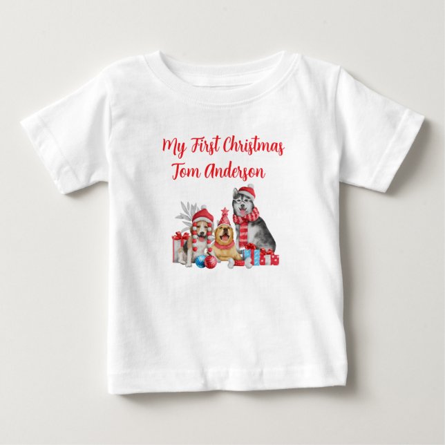 T-SHIRT POUR BÉBÉ MY FIRST XMAS (Devant)