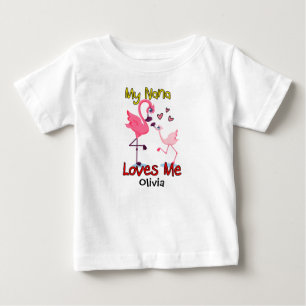 T-shirt Pour Bébé My Nana M'Aime Flamant rose