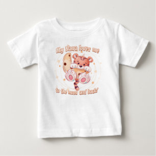 T-shirt Pour Bébé My Nana m'aime sur la lune et le dos