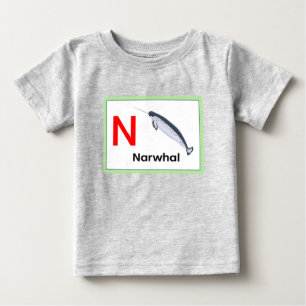 T-shirt Pour Bébé N est pour Narwhal