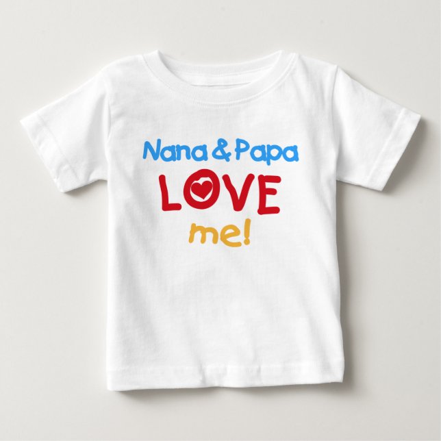 T-shirt Pour Bébé Nana et le papa m'aiment (Devant)