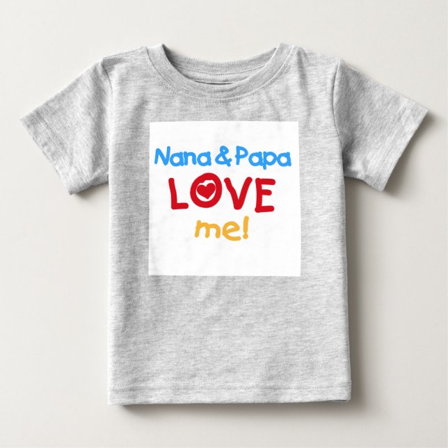 T-shirt Pour Bébé Nana et le papa m'aiment (Devant)