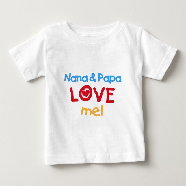 T-shirt Pour Bébé Nana et Papa m'aiment (Devant)