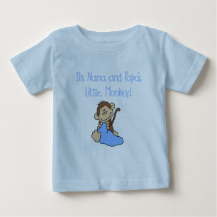 T-shirt Pour Bébé Nana et Papa's Monkey - Chemises bleues et cadeaux