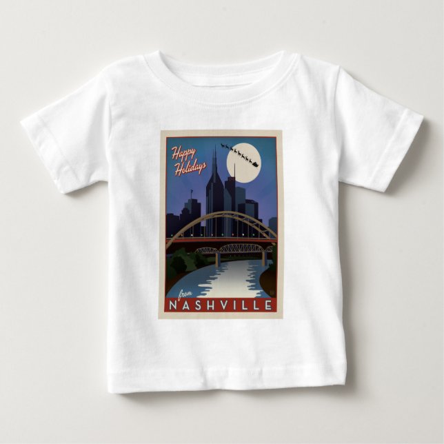 T-shirt Pour Bébé Nashville Skyline (Devant)