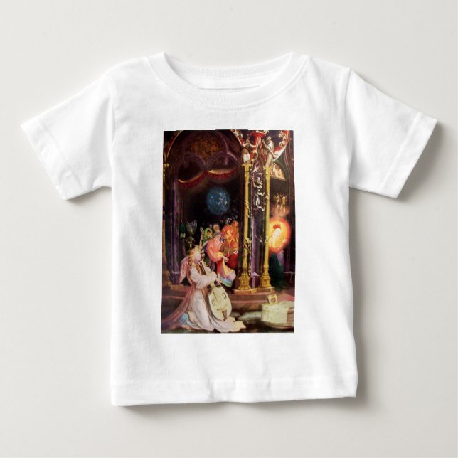 T-SHIRT POUR BÉBÉ NATIVITÉ, ANGES DE LA MUSIQUE - MAGIE DE NOËL (Devant)