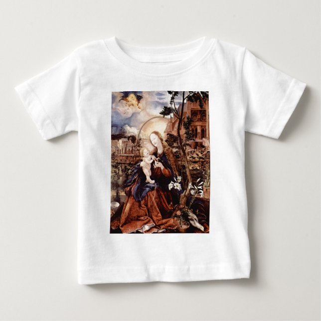 T-SHIRT POUR BÉBÉ NATIVITÉ AVEC DES LILLES BLANCHES - MAGIE DE NOËL (Devant)