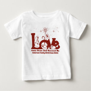 T-shirt Pour Bébé Nativité de Noël de la famille chrétienne personna