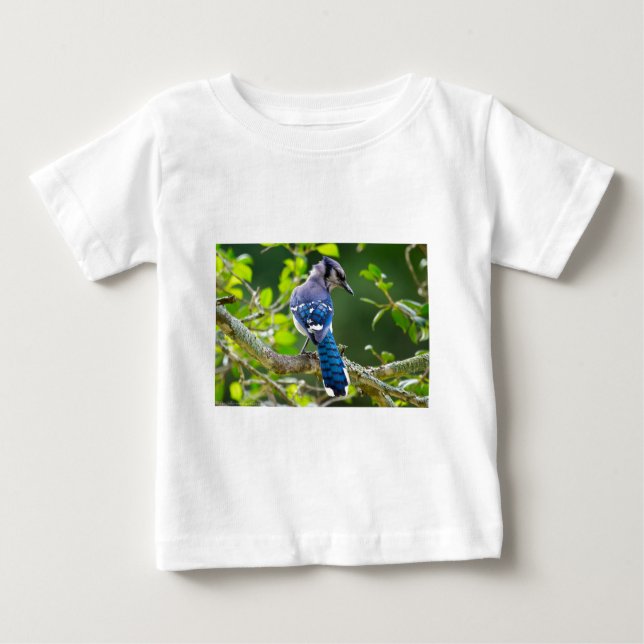 T-shirt Pour Bébé Nature Photographie Shy Blue Jay Vêtements Cadeaux (Devant)