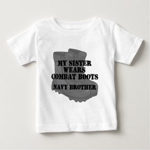 T-shirt Pour Bébé Navy Brother Sister CB