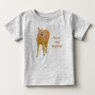 T-shirt Pour Bébé Ne cesse de rire ! Drôle peinture de cheval