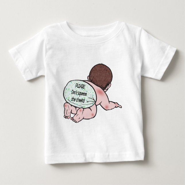 T-shirt Pour Bébé Ne coupez pas les joues (Devant)