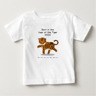 T-shirt Pour Bébé Né dans l'année du Tigre 2022 Zodiac chinois