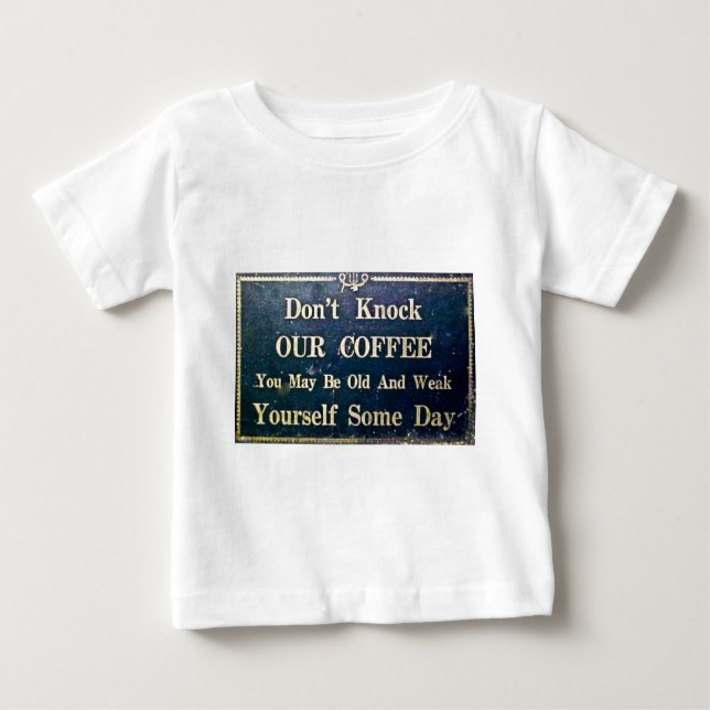 T-shirt Pour Bébé Ne frappez pas notre café (Devant)