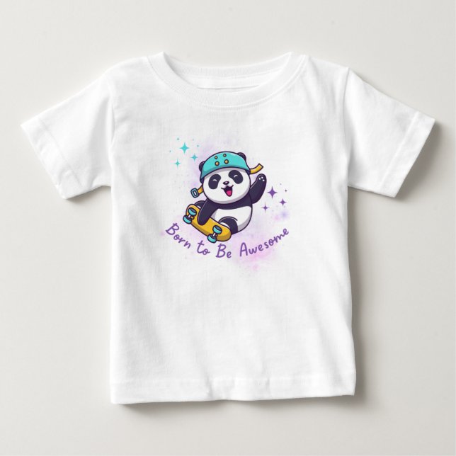 T-shirt Pour Bébé né pour être génial design (Devant)