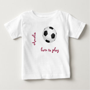 T-shirt Pour Bébé Né pour jouer au football de football Personnalise