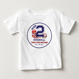 T-shirt Pour Bébé Né pour le Baseball Thème de sport pour le 2e an