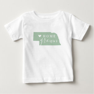 T-shirt Pour Bébé Nebraska Maison cultivée   Carte d'état des couleu