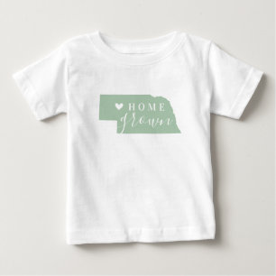 T-shirt Pour Bébé Nebraska Maison cultivée   Carte d'état des couleu