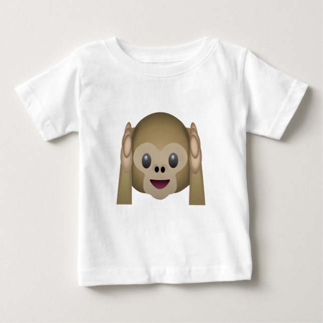 T-shirt Pour Bébé N'entendez aucun singe mauvais Emoji (Devant)