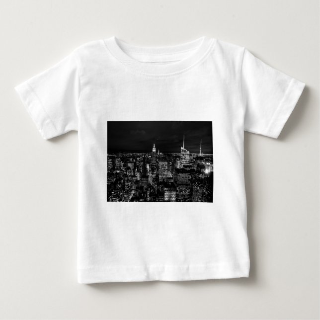 T-shirt Pour Bébé New York City Night Skyline (Devant)