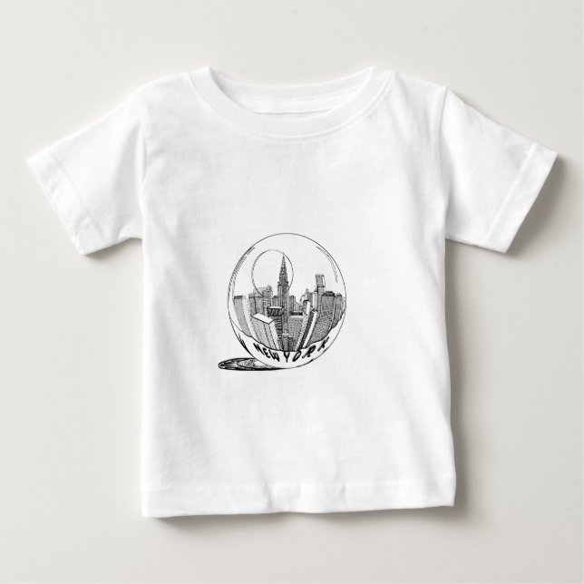 T-shirt Pour Bébé New York dans une boule de verre (Devant)