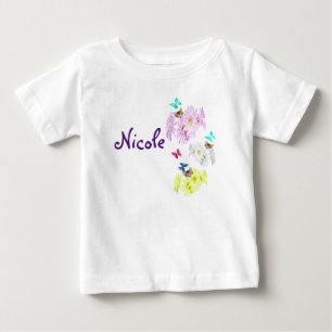 T-shirt Pour Bébé Nicole, Nom Avec Chatons, 