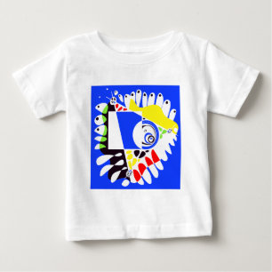 T-shirt Pour Bébé Nid d'oiseau - Royal Blue White