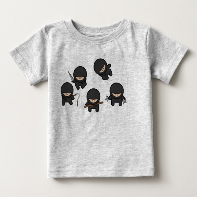 T-shirt Pour Bébé Ninjas mignon (Devant)