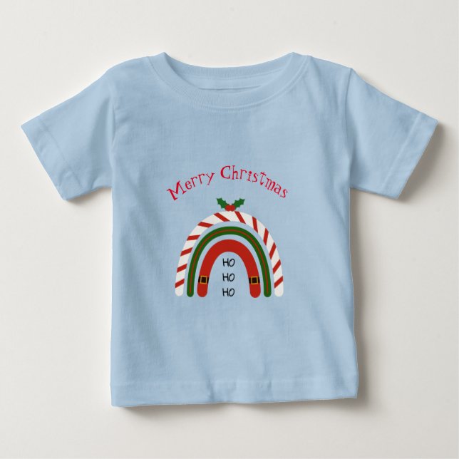 T-shirt Pour Bébé Noël Arc-en-ciel laissez neiger (Devant)