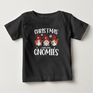 T-shirt Pour Bébé Noël avec mes gnomes Buffalo carreau rouge Gnome