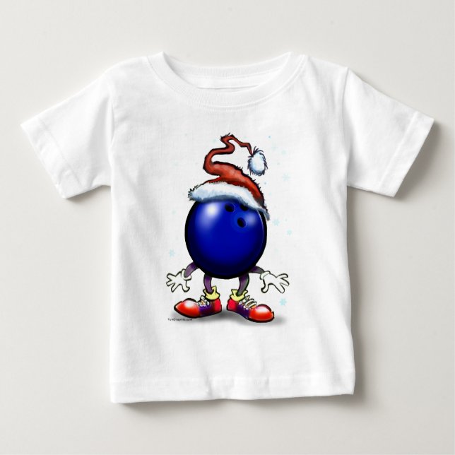 T-shirt Pour Bébé Noël de bowling (Devant)