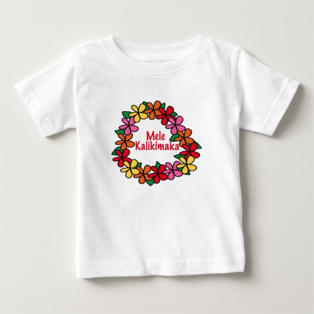 T-shirt Pour Bébé Noël de Hawaïen de Lei (Devant)